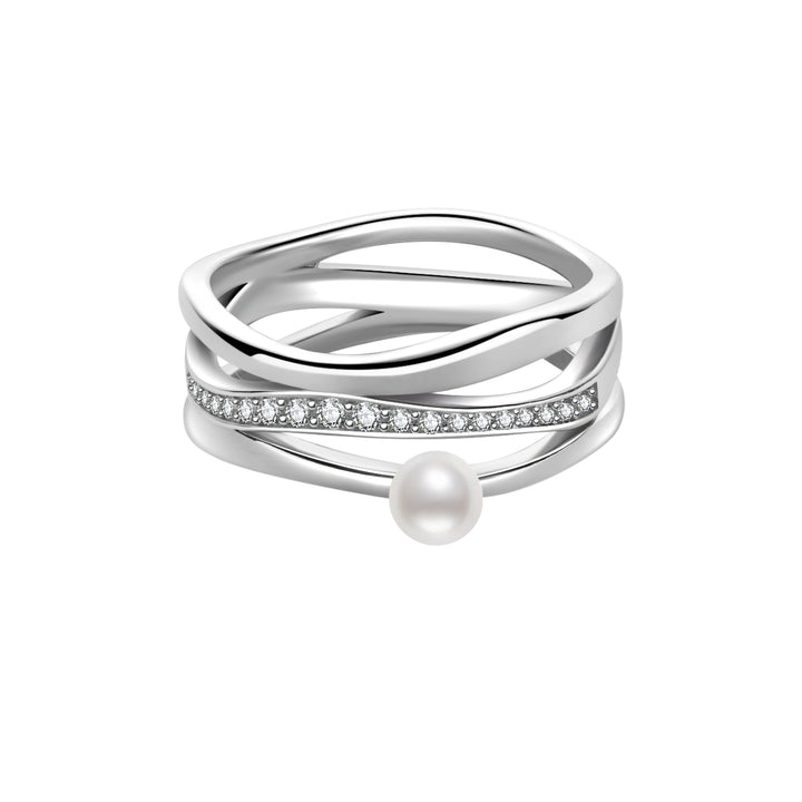 Anello con Perla d'Acqua Dolce di Massima Qualità WR00437 | MARINA BAY