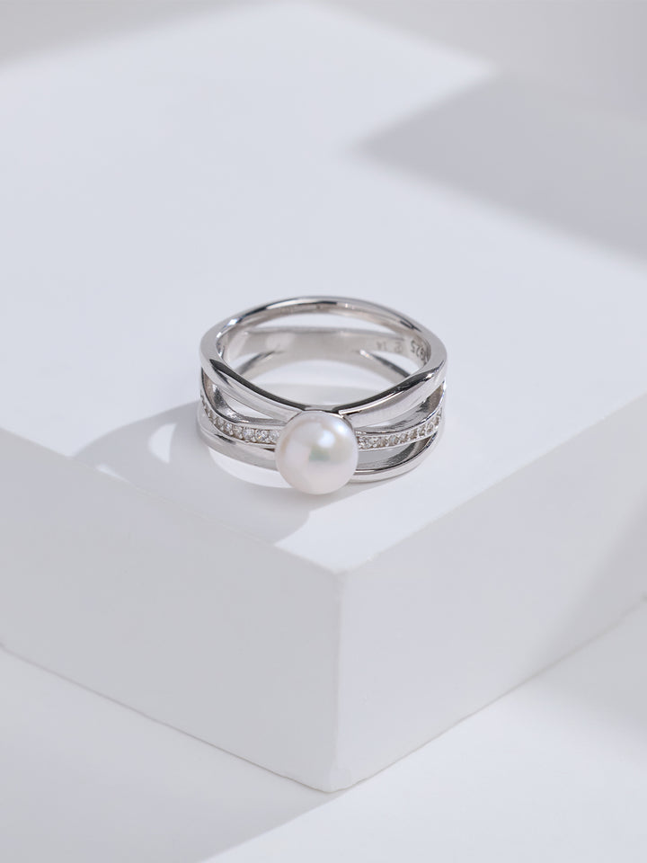Ring aus Süßwasserperlen in Top-Qualität WR00438 | MARINA BAY