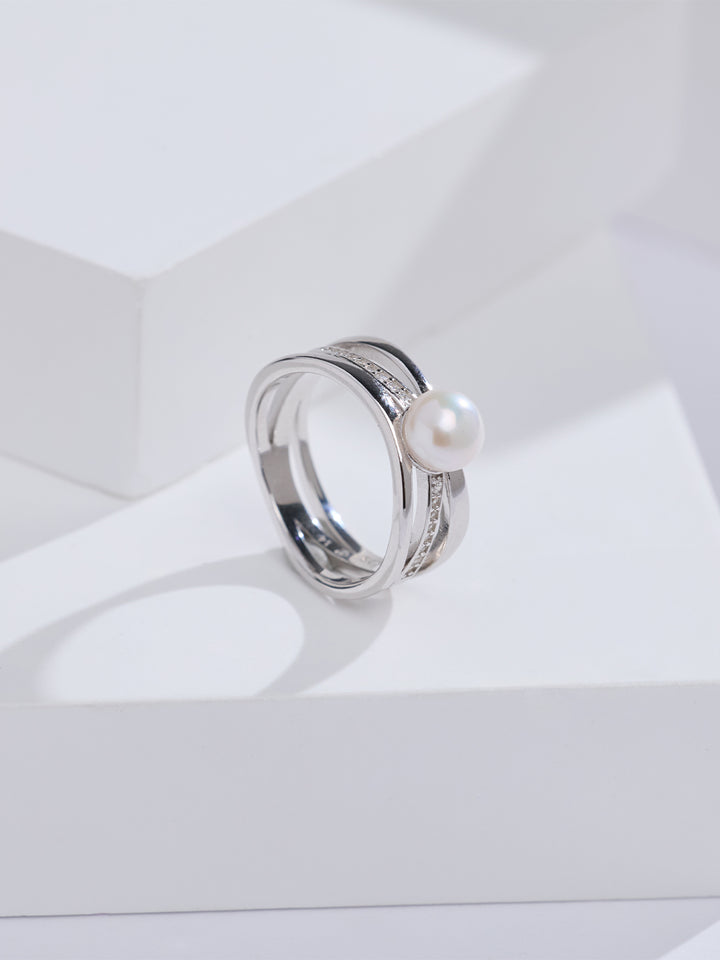Ring aus Süßwasserperlen in Top-Qualität WR00438 | MARINA BAY