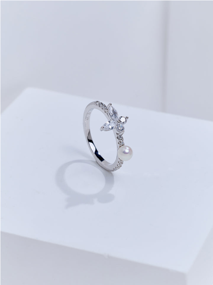 Cincin Mutiara Air Tawar Gred Atas WR00443 | BUTTERFLY