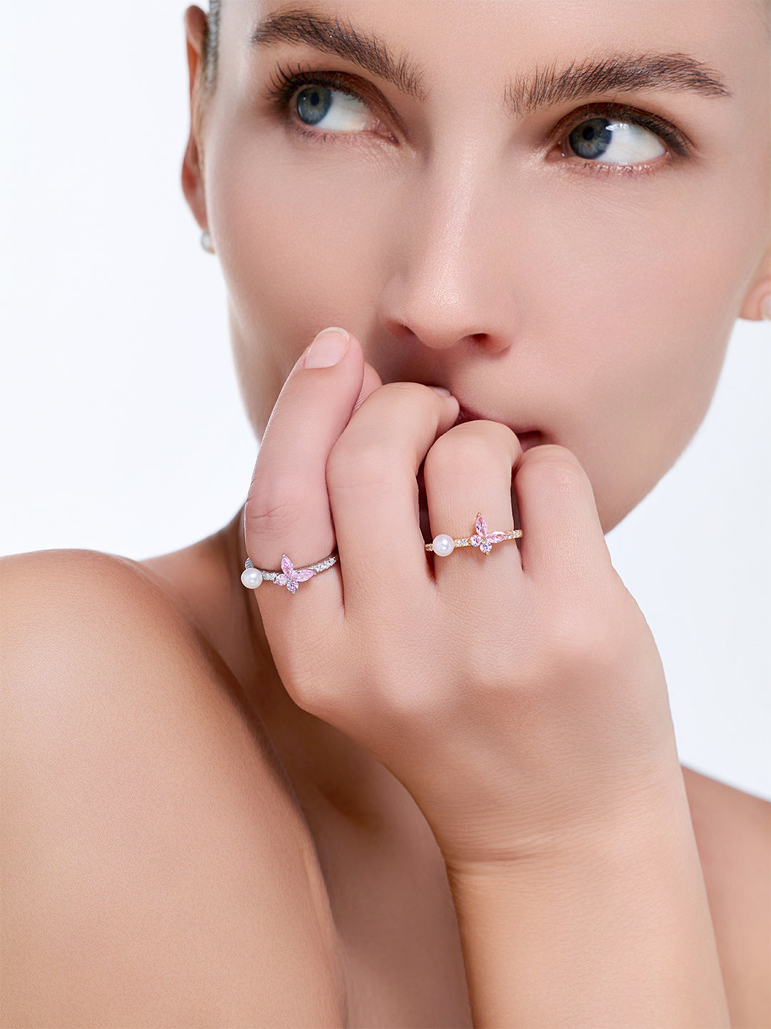 Top Grade Freshwater Pearl Ring WR00466 | BUTTERFLY