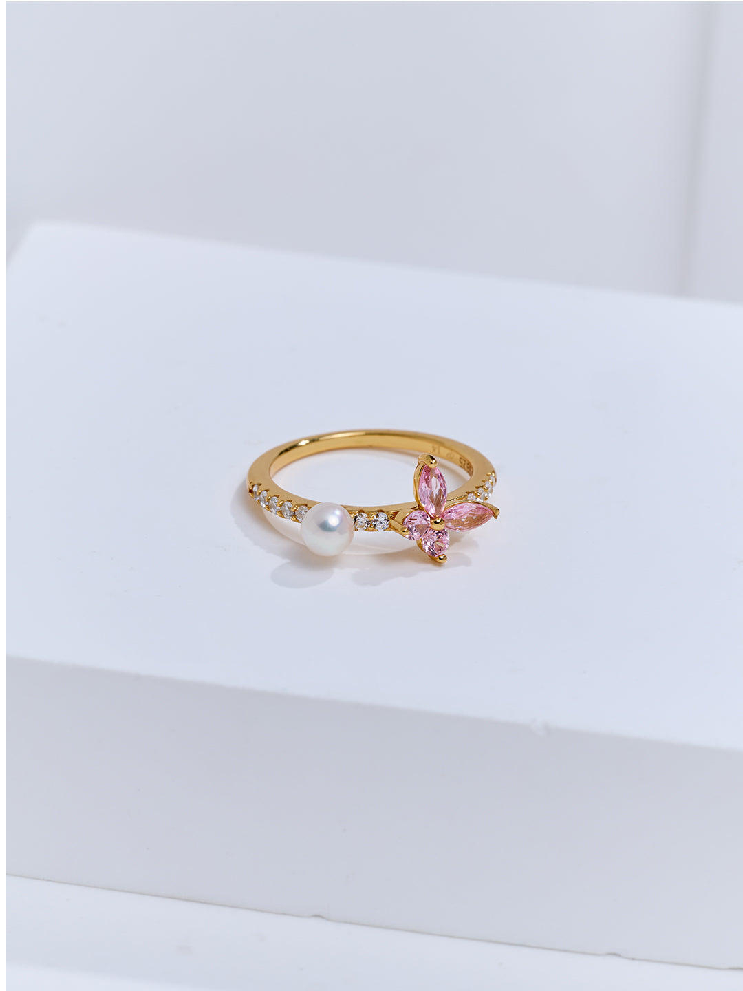 Anillo de perla de agua dulce de primera calidad WR00459 | BUTTERFLY