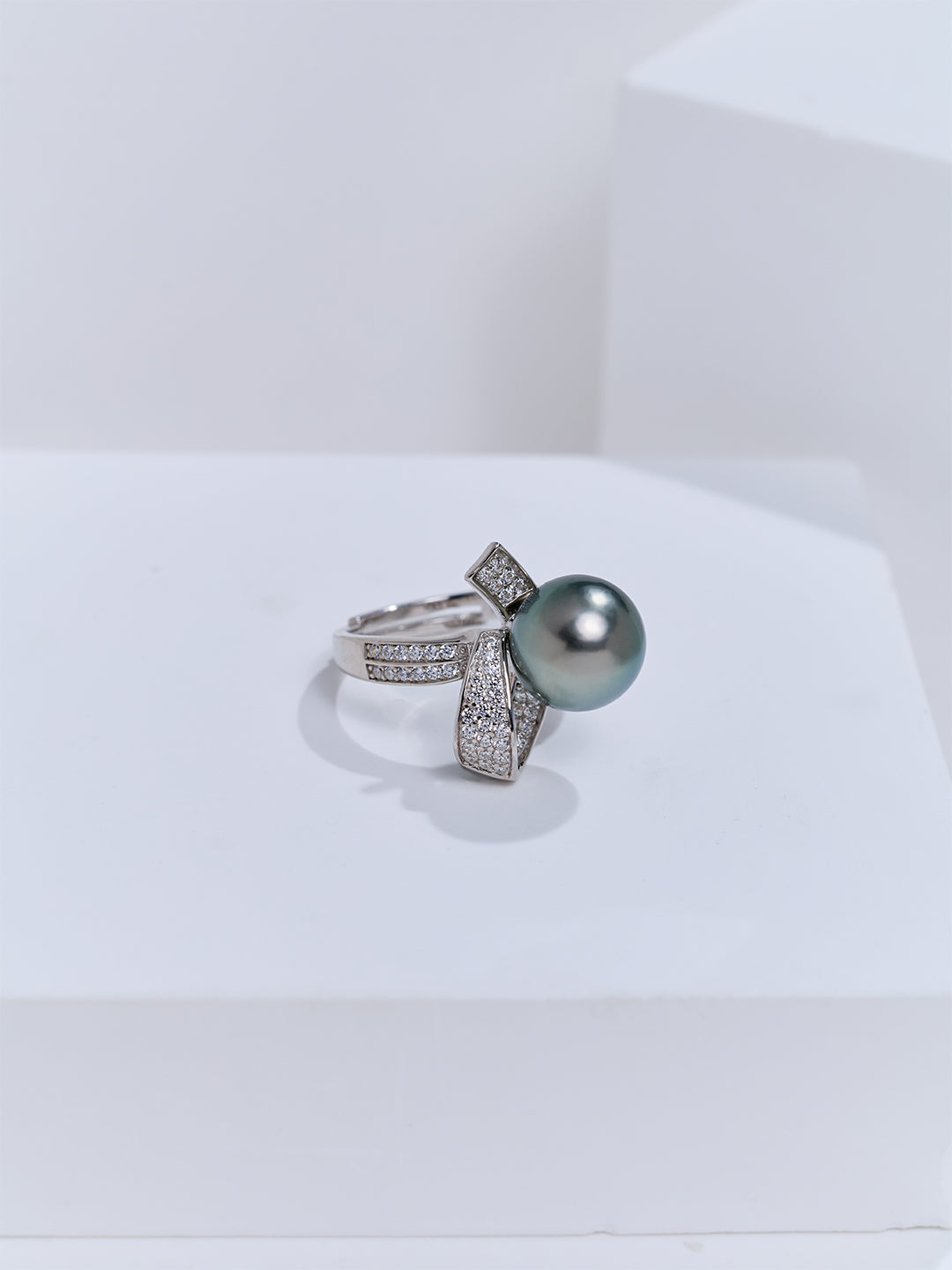 Cincin Mutiara Air Masin Tahiti Kilauan Teratas WR00465