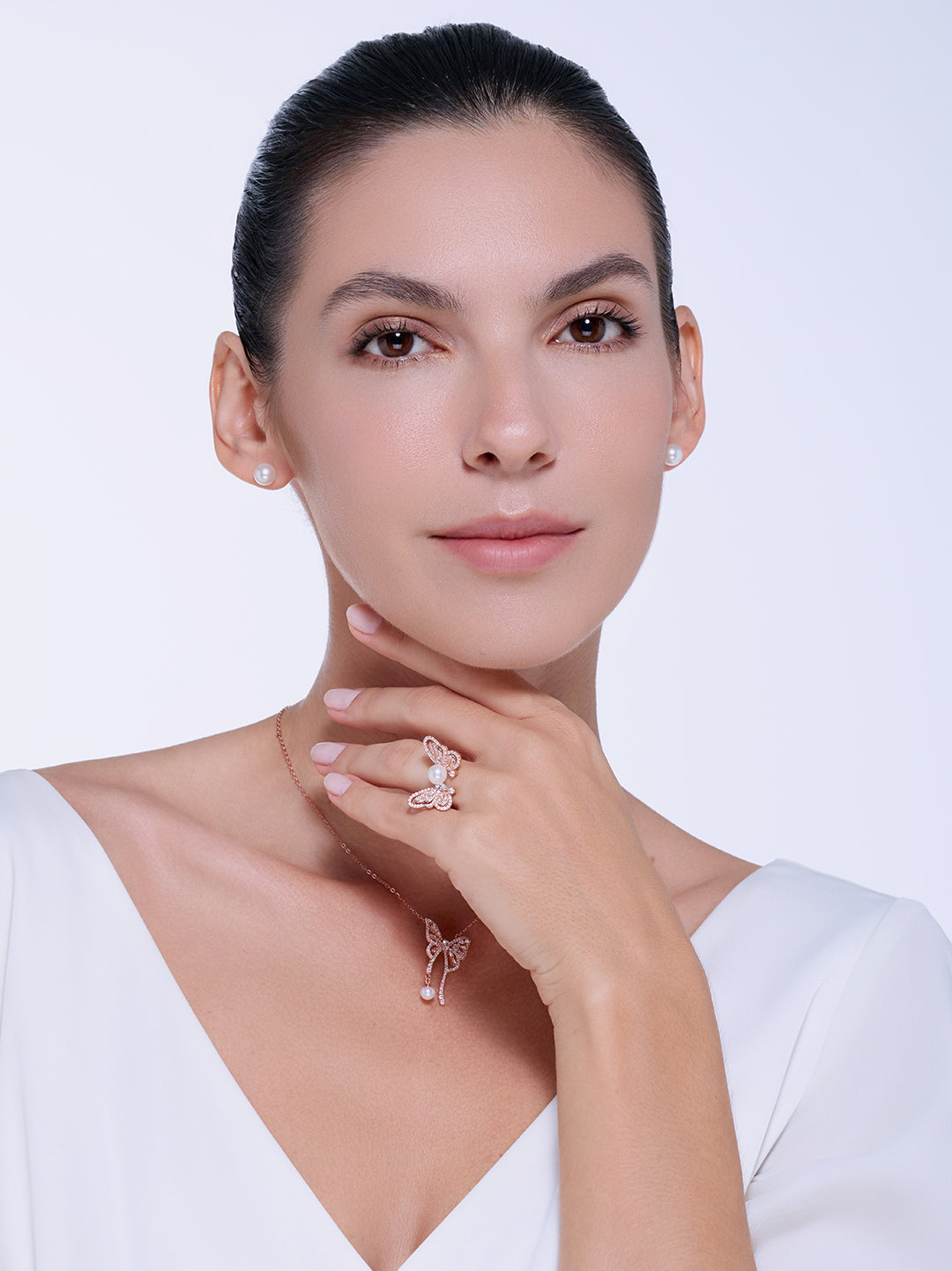 Top Grade Freshwater Pearl Ring WR00474 | BUTTERFLY