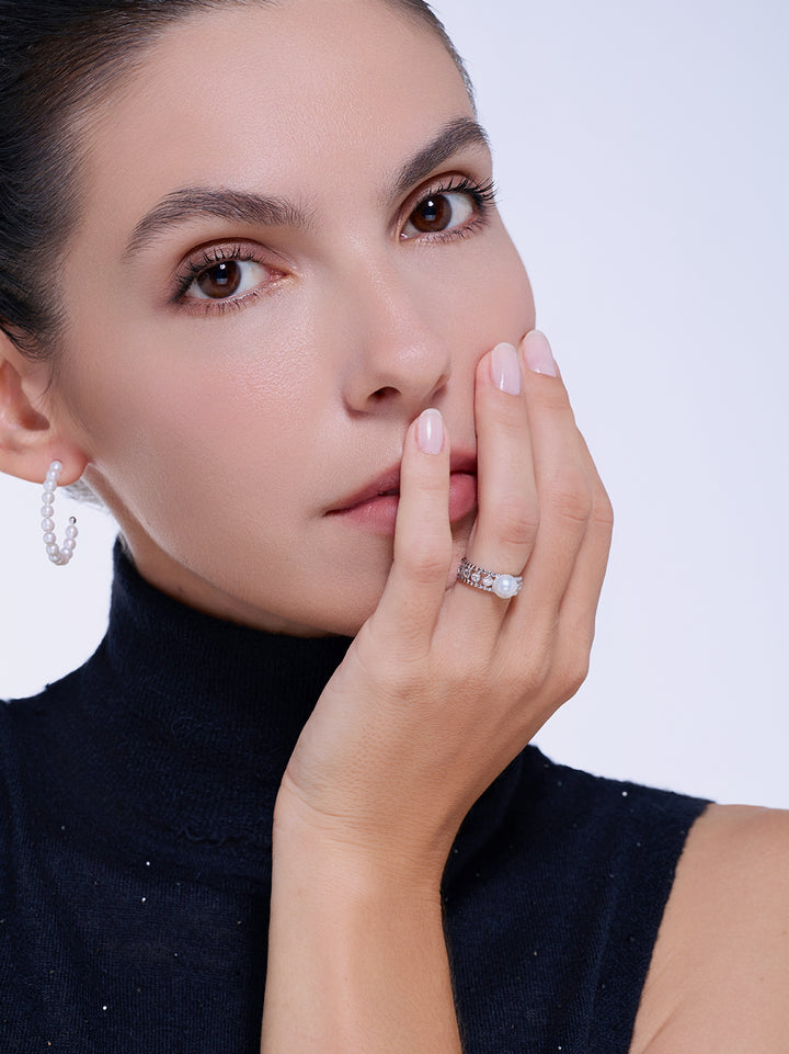 Anello con perla d’acqua dolce di alta qualità WR00478 | BOLLA
