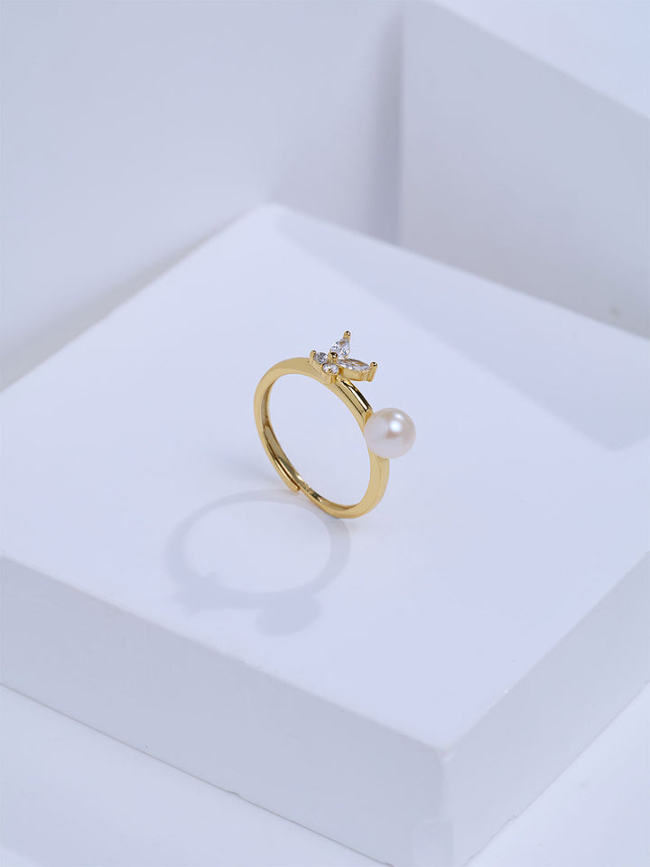 Top Grade Freshwater Pearl Ring WR00481 | BUTTERFLY