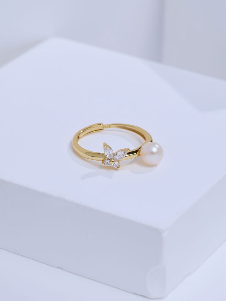 Top Grade Freshwater Pearl Ring WR00481 | BUTTERFLY