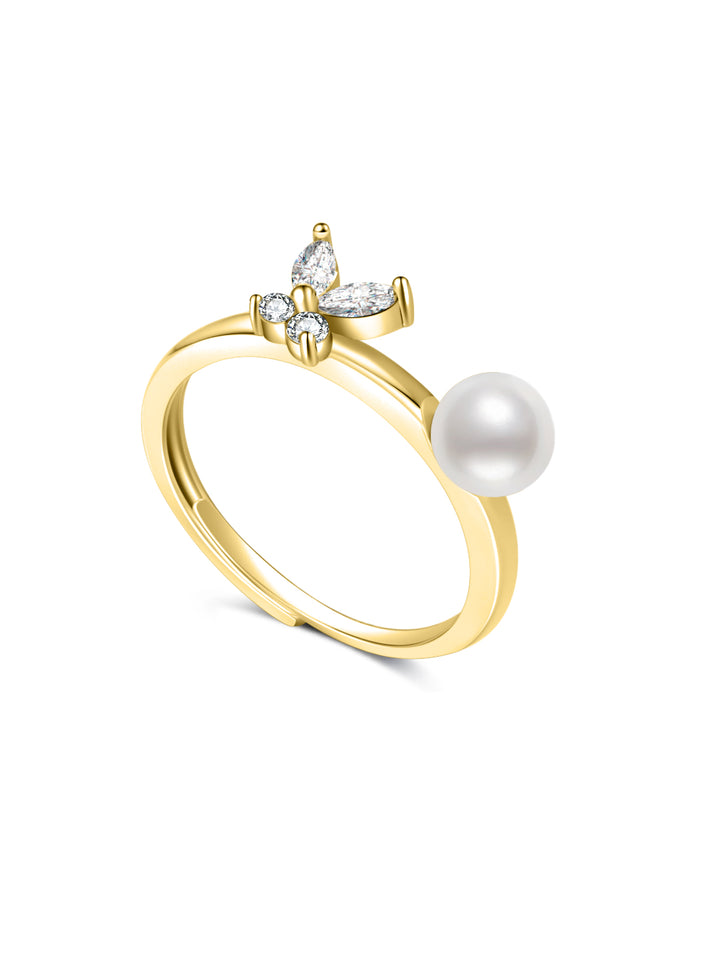 Top Grade Freshwater Pearl Ring WR00481 | BUTTERFLY