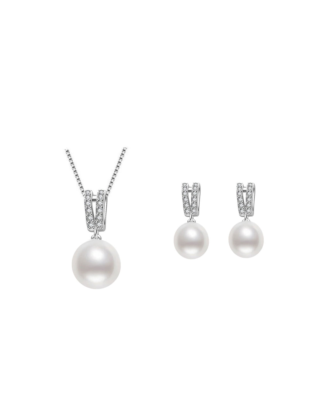 Elegante conjunto de perlas de agua dulce WS00018