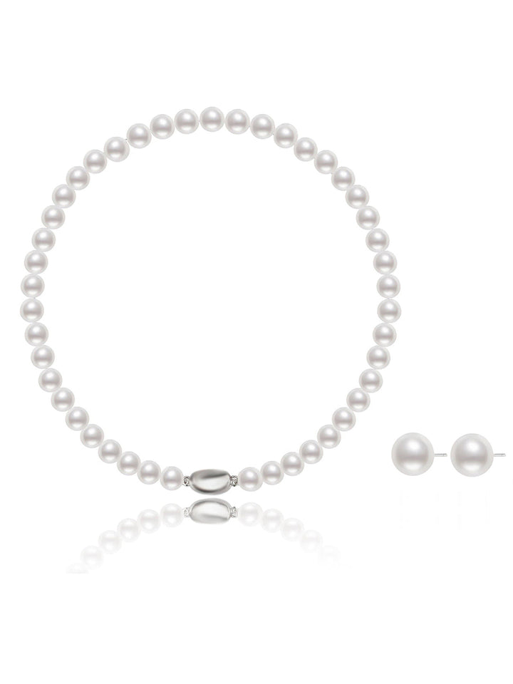 Elegante conjunto de perlas de agua dulce WS00022