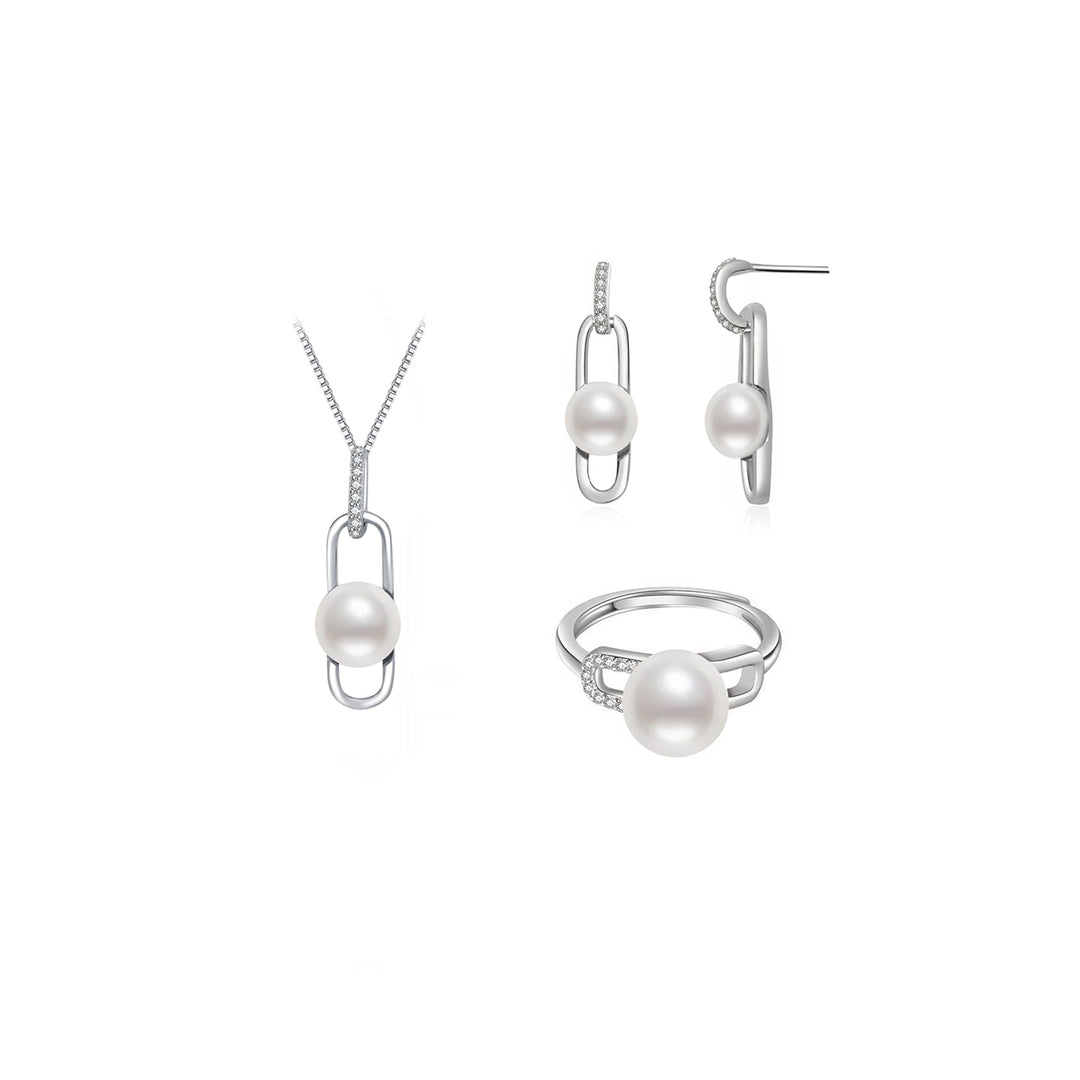 New Yorker Freshwater Pearl Set WS00034 - PEARLY LUSTRE
