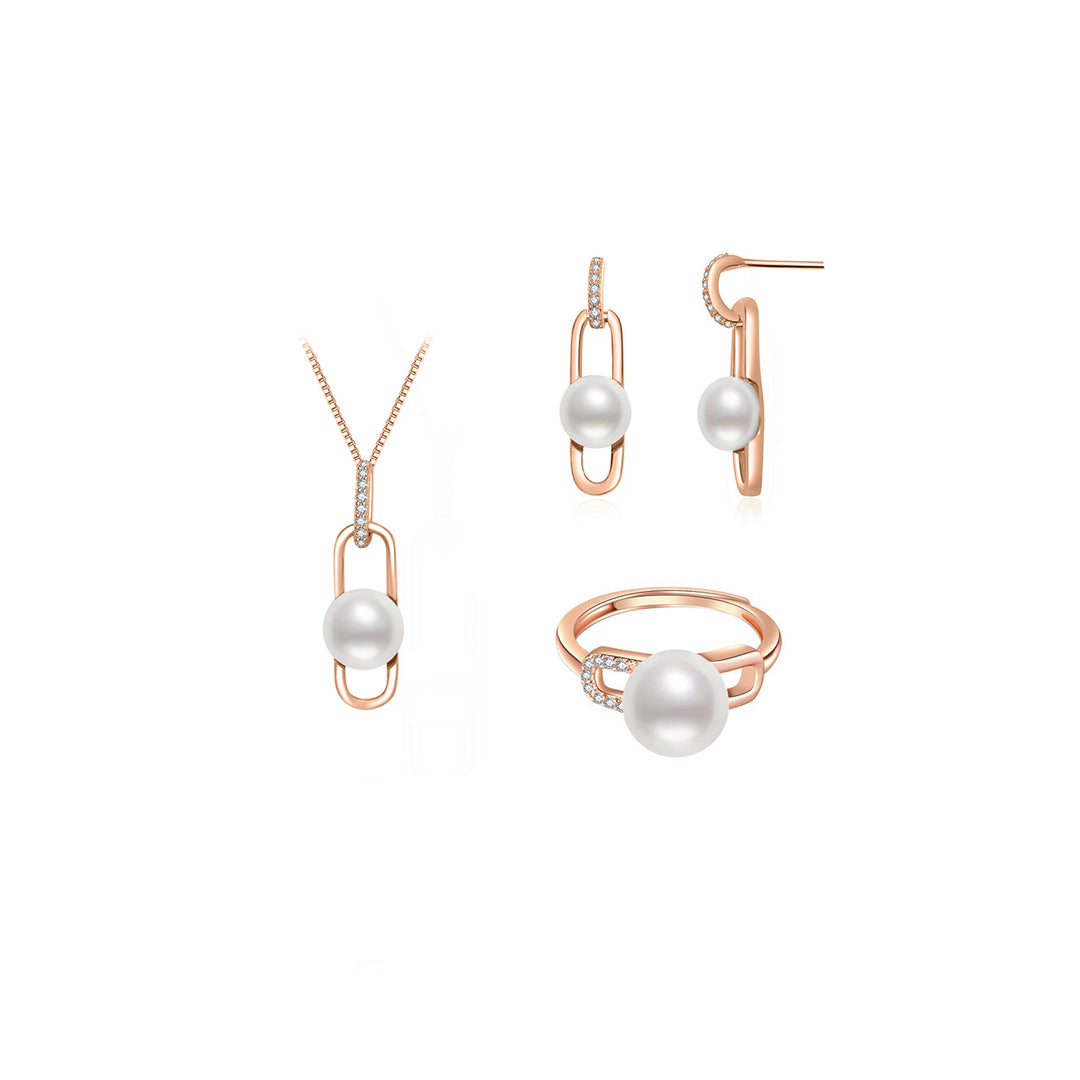 New Yorker Freshwater Pearl Set WS00046 - PEARLY LUSTRE