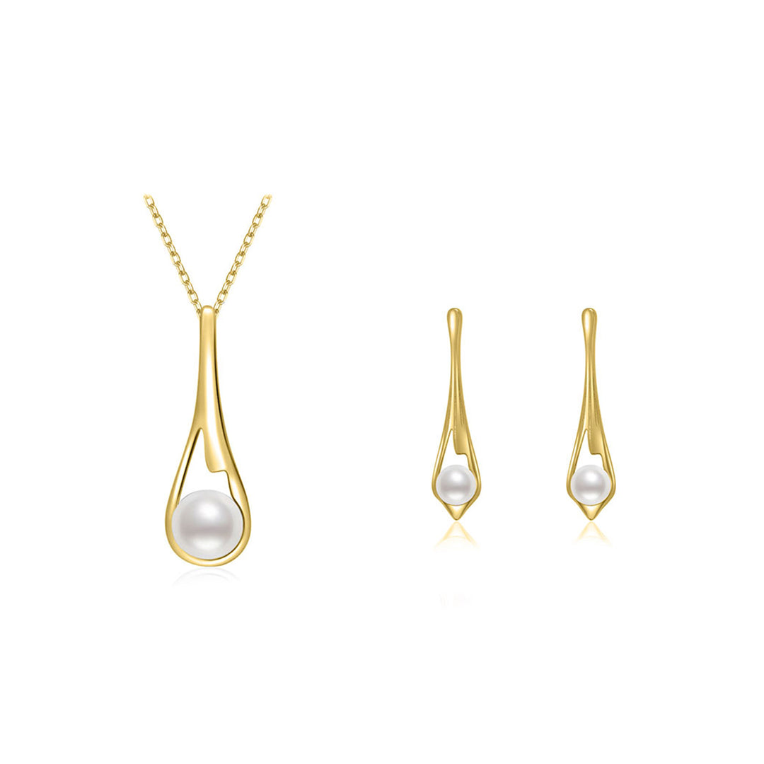 Freshwater Pearl Jewelry Set WS00102 | FLUID - PEARLY LUSTRE