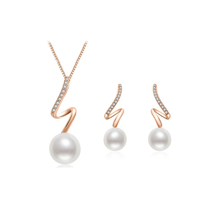Top Grade Freshwater Pearl Necklace & Earrings Set WS00113 | S Collection - PEARLY LUSTRE