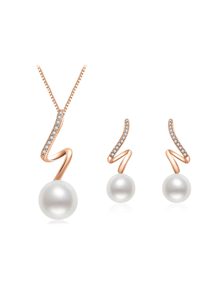 Set Kalung & Anting-Anting Mutiara Air Tawar Gred Atas WS00113 | Koleksi S