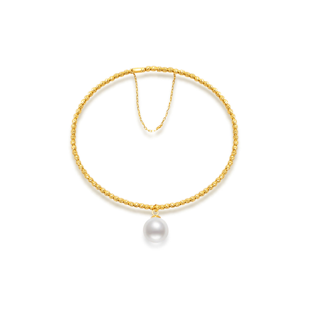 18K Solid Gold Freshwater Pearl Bracelet KB00015 - PEARLY LUSTRE