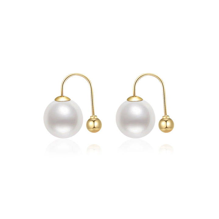 18K Solid Gold Freshwater Pearl Earrings KE00124 | Possibility - PEARLY LUSTRE