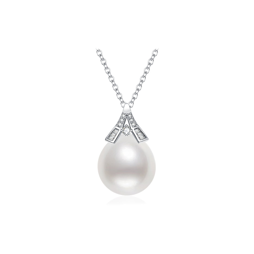 18K Solid Gold Saltwater Pearl Necklace KN00111 - PEARLY LUSTRE