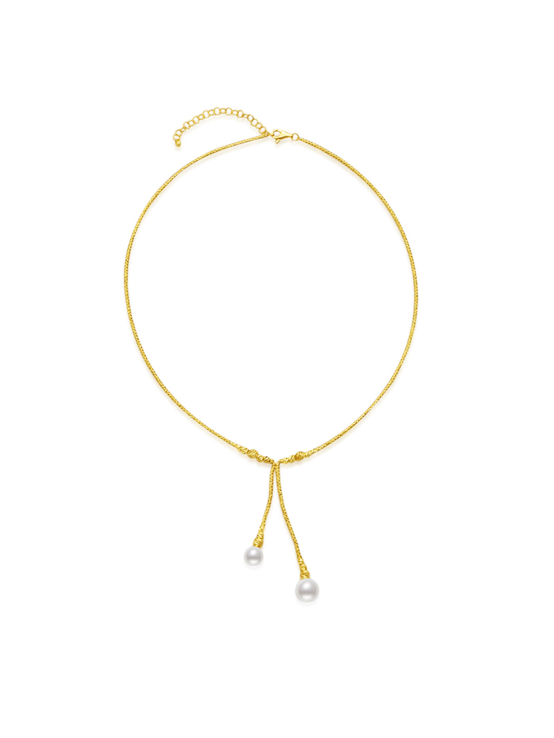 Collar de perlas Akoya Hanadama de oro macizo de 18 k KN00144