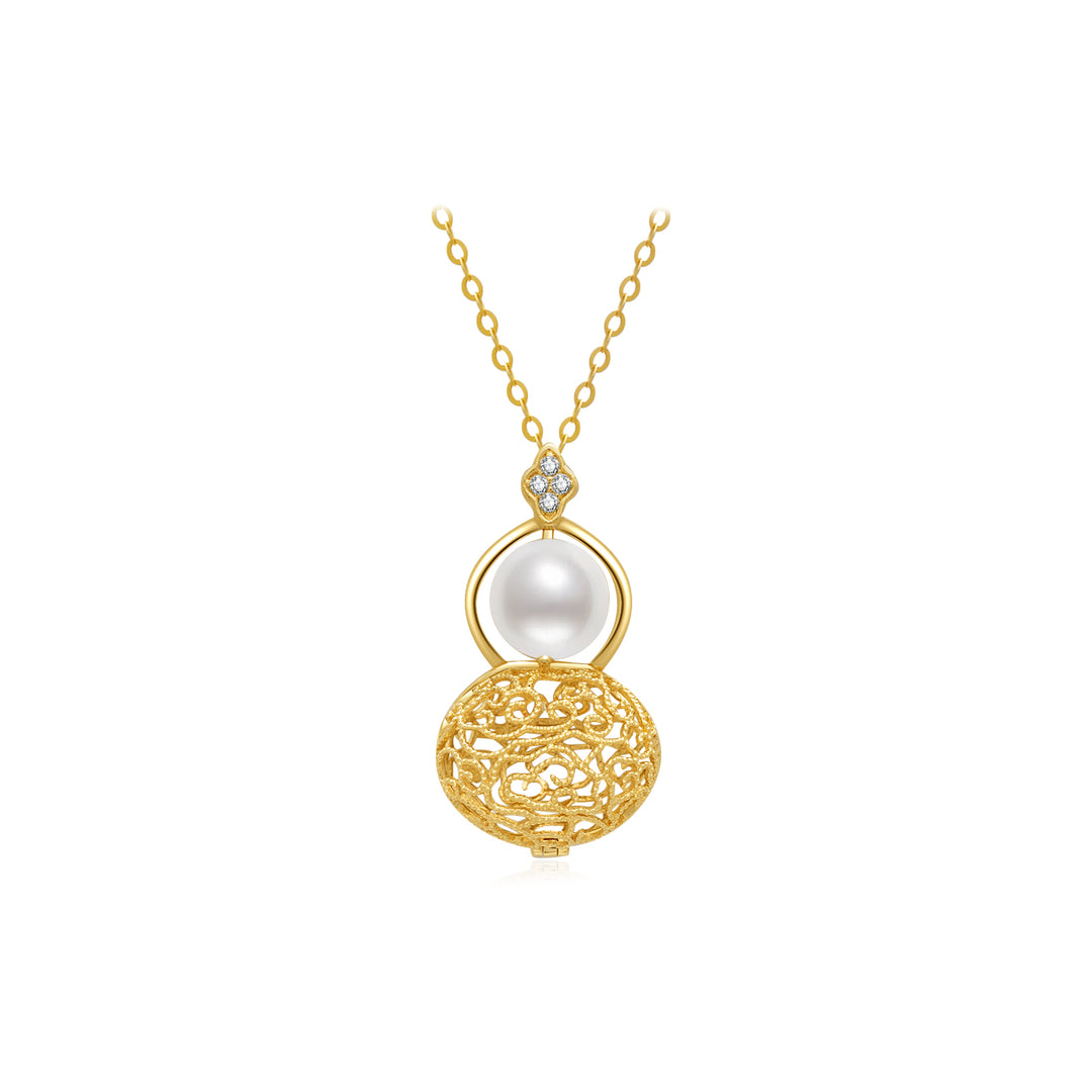 18k Solid Gold Freshwater Pearl Necklace KN00147 - PEARLY LUSTRE