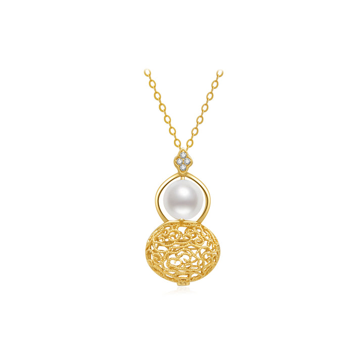 18k Solid Gold Freshwater Pearl Necklace KN00147 - PEARLY LUSTRE