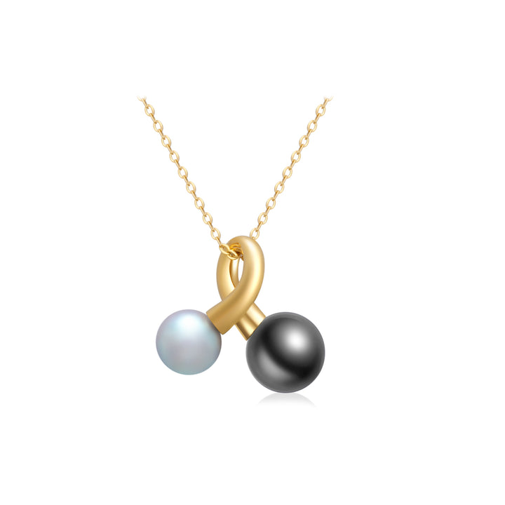 18K Solid Gold Tahitian & Madama Pearl Necklace KN00148 - PEARLY LUSTRE