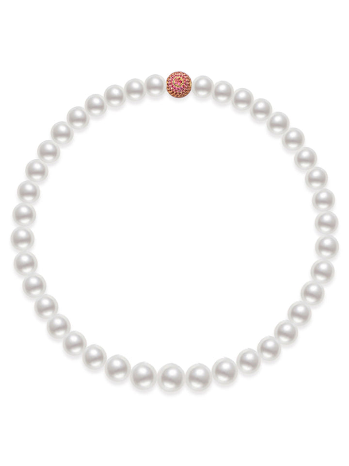 Halskette aus 18 Karat Gold, 10–13 mm, weiße australische Südseeperlenkette KN00174
