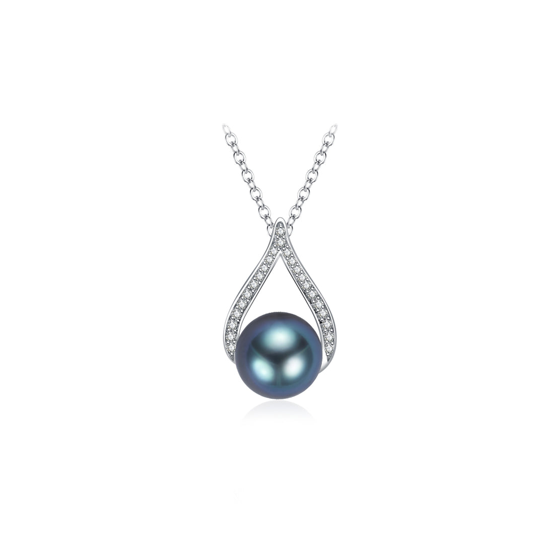 18k Solid Gold Tahitian Pearl Necklace KN00183 - PEARLY LUSTRE