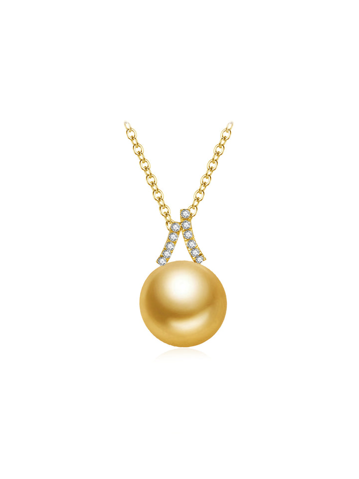 Kalung Mutiara Emas Laut Selatan Emas Tulen 18K Gred Teratas KN00193