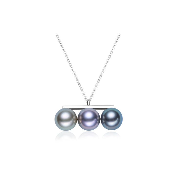 18K Solid Gold Saltwater Tahitian Pearl Necklace KN00304