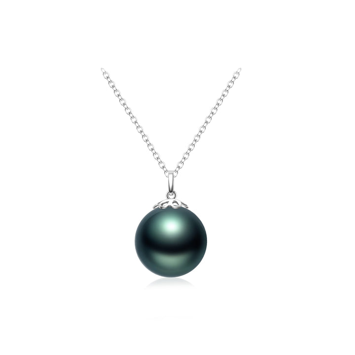 18K Solid Gold Saltwater Tahitian Pearl Necklace KN00323