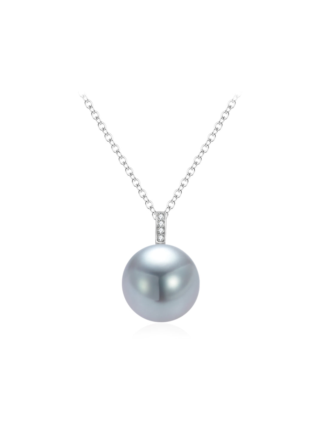 18k Solid Gold Tahitian Pearl Necklace KN00324