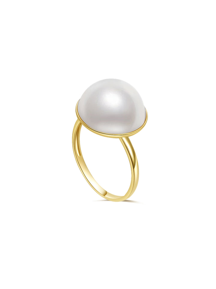 18K Gold Mabe Perlenring KR00075 | DOME