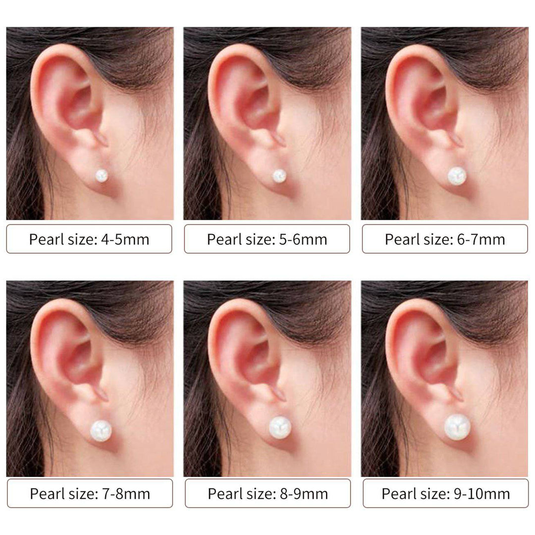 18K Gold﻿ Top Grade Freshwater White Pearl Stud Earrings KE00023 - PEARLY LUSTRE