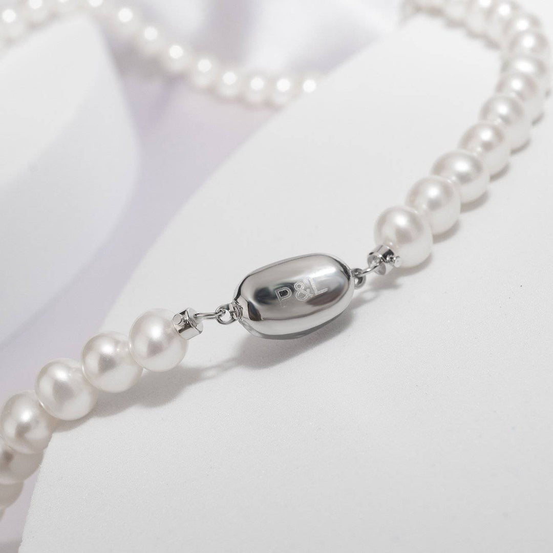 Top Lustre White Freshwater Pearl Necklace WN00486 - PEARLY LUSTRE