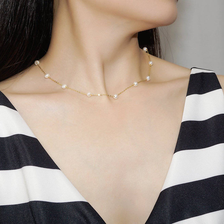 New Yorker Freshwater Pearl Necklace WN00254 - PEARLY LUSTRE