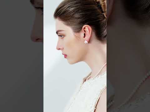 أعلى درجة أقراط لؤلؤ المياه العذبة WE00788 | زهرة الأوركيد