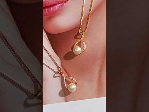 Elegante collar de perlas de agua dulce WN00572