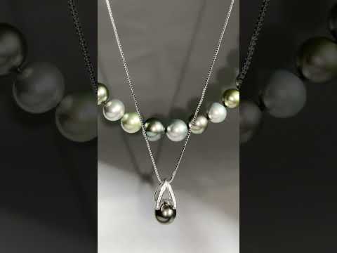 Elegante collar de perlas de Tahití WN00073