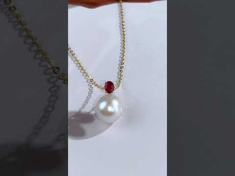 18K Solid Gold Pearl Necklace KN00107