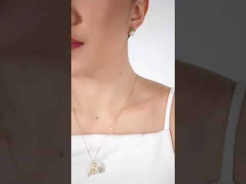 18k Solid Gold Diamond South Sea Baroque Pearl Pendant & Brooch DR00030