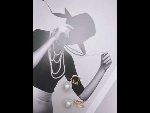 Pendientes de perlas Edison de oro macizo de 18 quilates KE00077 | Elegante
