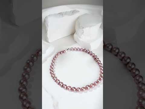 Collier de perles violettes Edison en or 18 carats KN00160