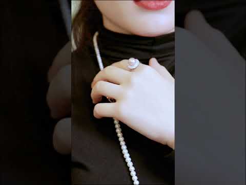 Elegante anillo de perlas Edison de agua dulce WR00077