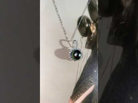 18K Solid Gold Saltwater Tahitian Pearl Necklace KN00156