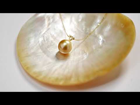 Collana di perle dorate dei Mari del Sud in oro 18 carati KN00127