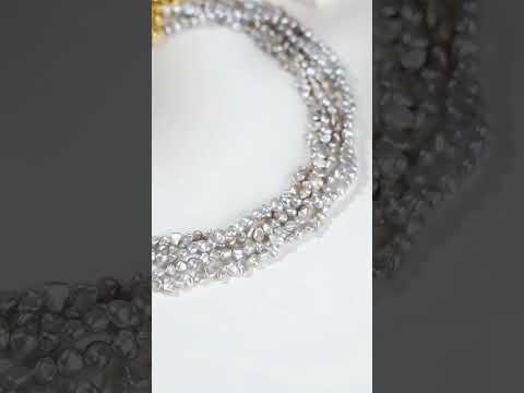 Silver-Purple Freshwater Pearl Necklace WN00545 | Keshi