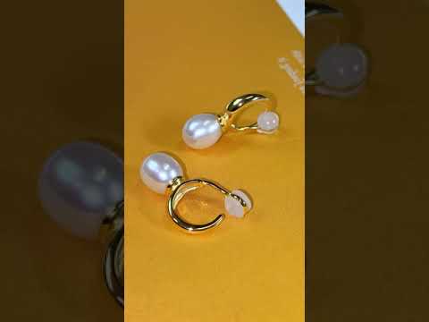 Pendientes de perlas de agua dulce con clip WE00617