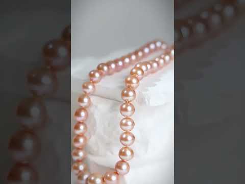 18k Gold Edison Pink Pearl Necklace KN00053