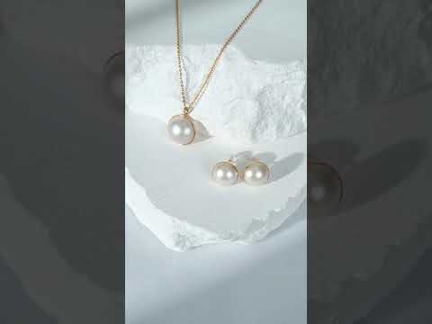 18K Gold Mabe Perlenohrringe KE00024 | DOME